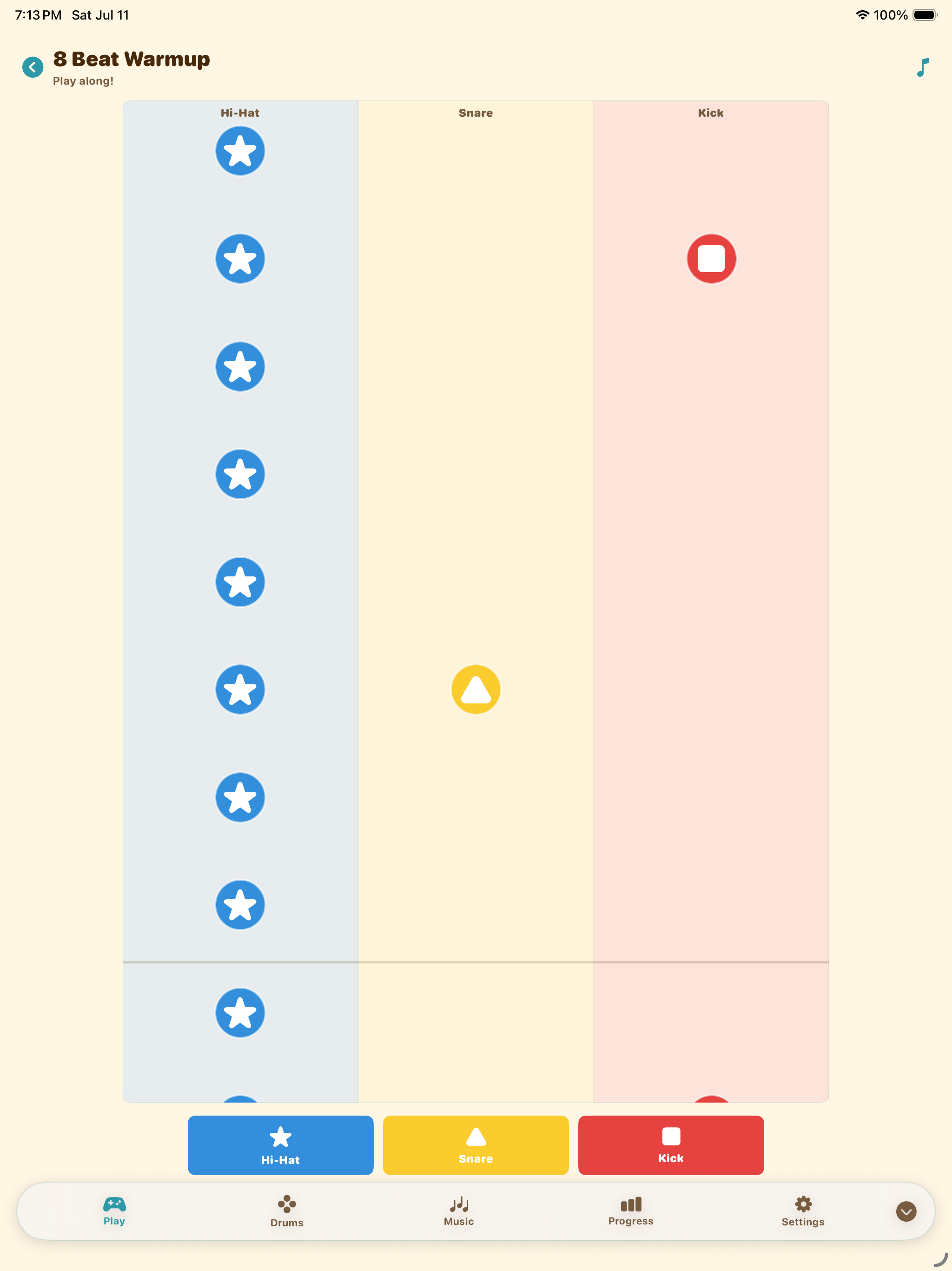 iPad 節奏關卡 Falling-note game