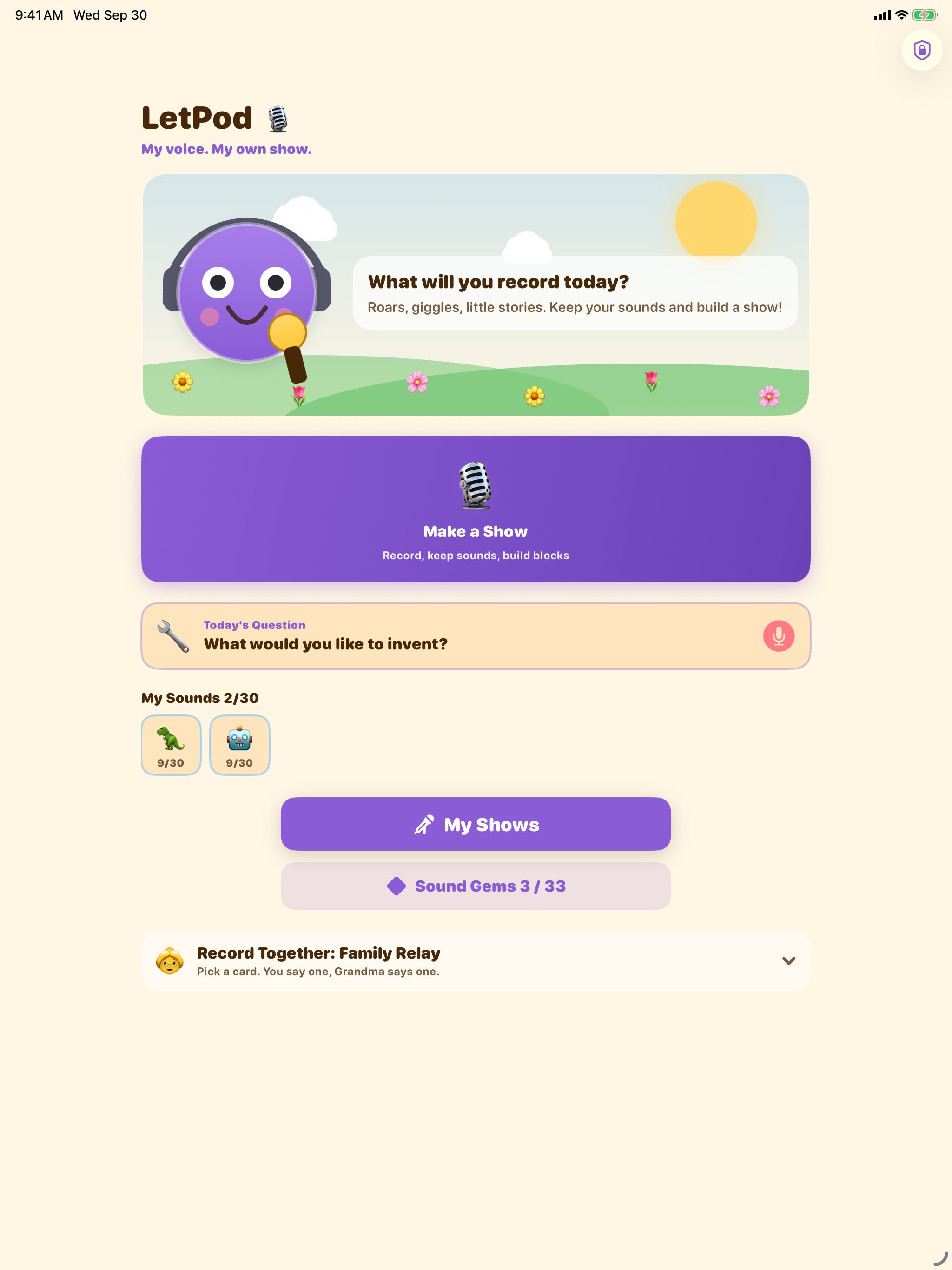 LetPod — Home: what will you record today?