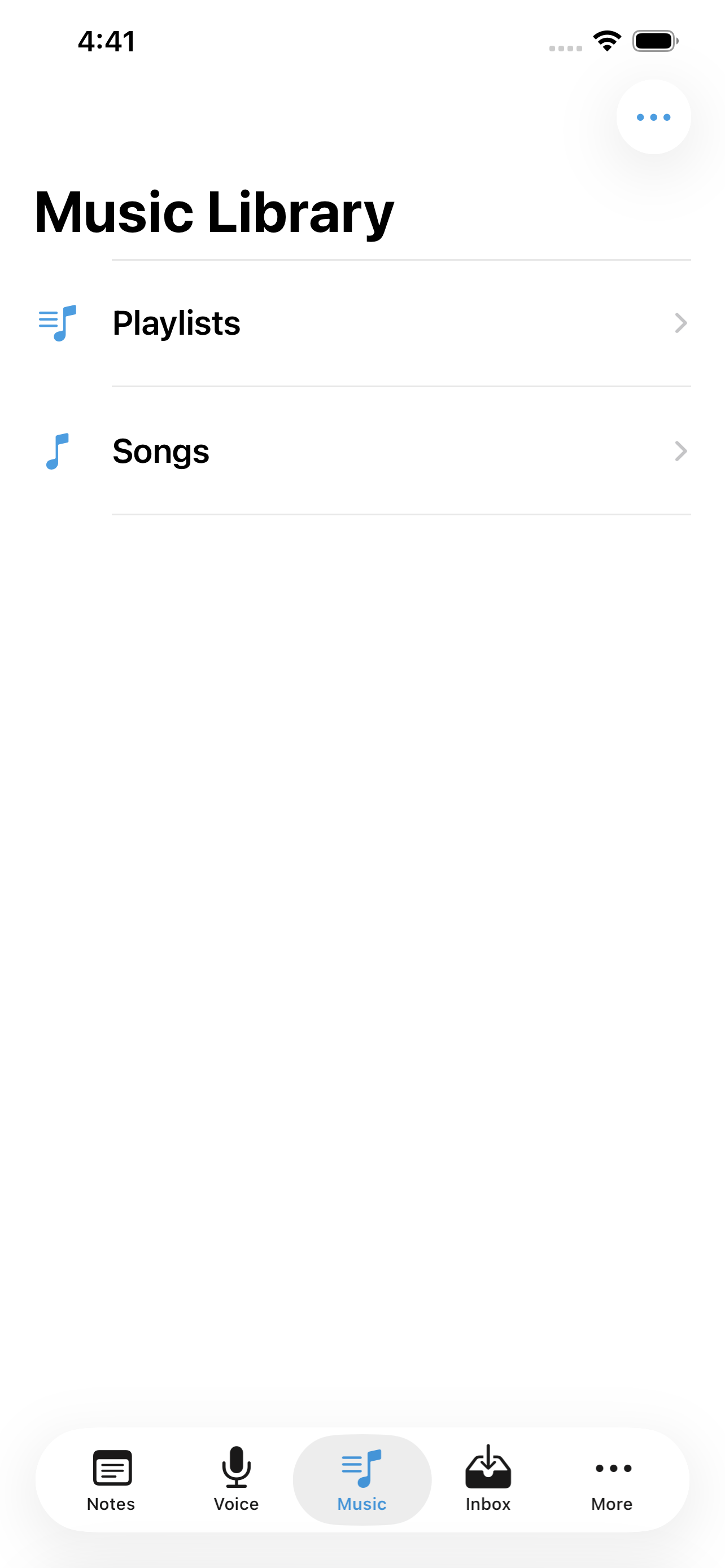 Music Library — Playlists 與 Songs