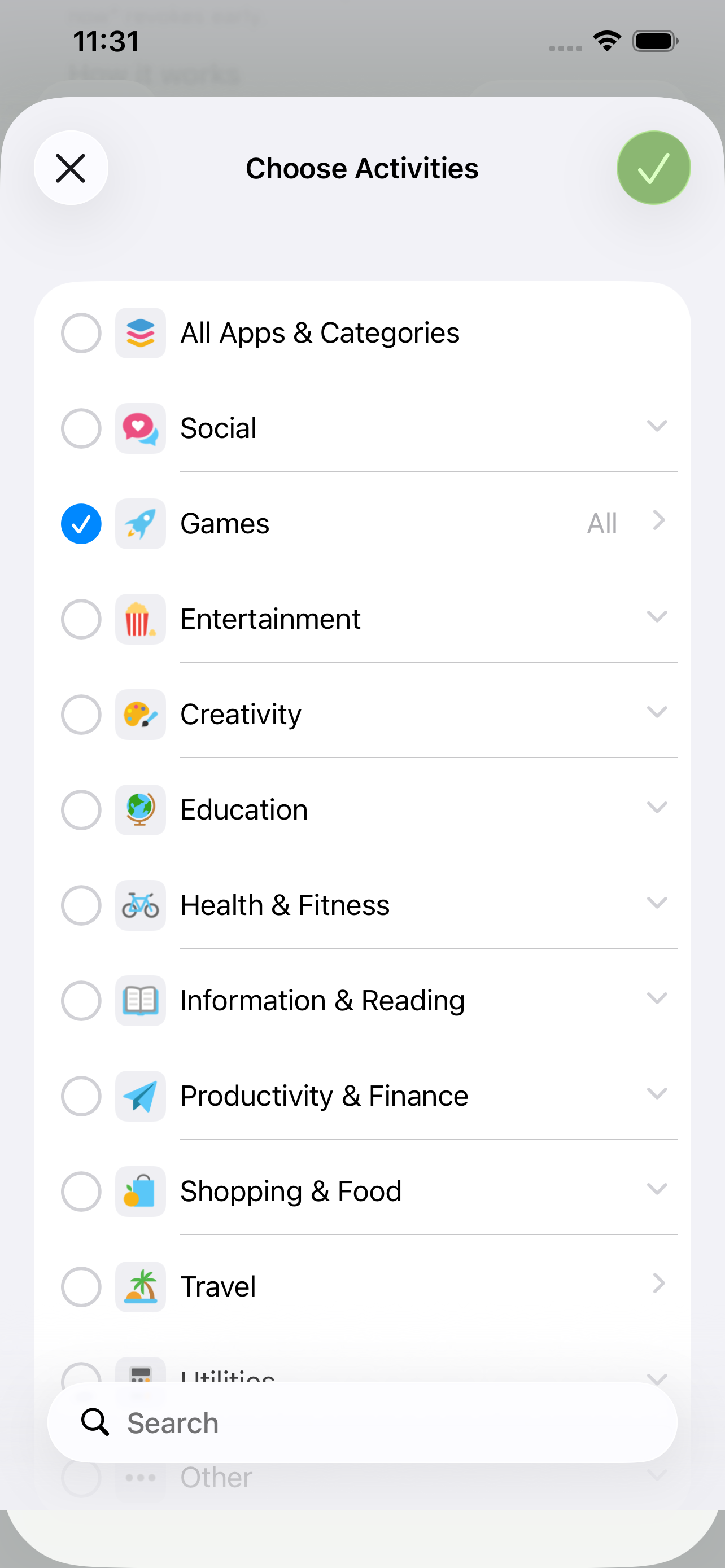 Apple 官方 App 選取器 Choose Activities picker