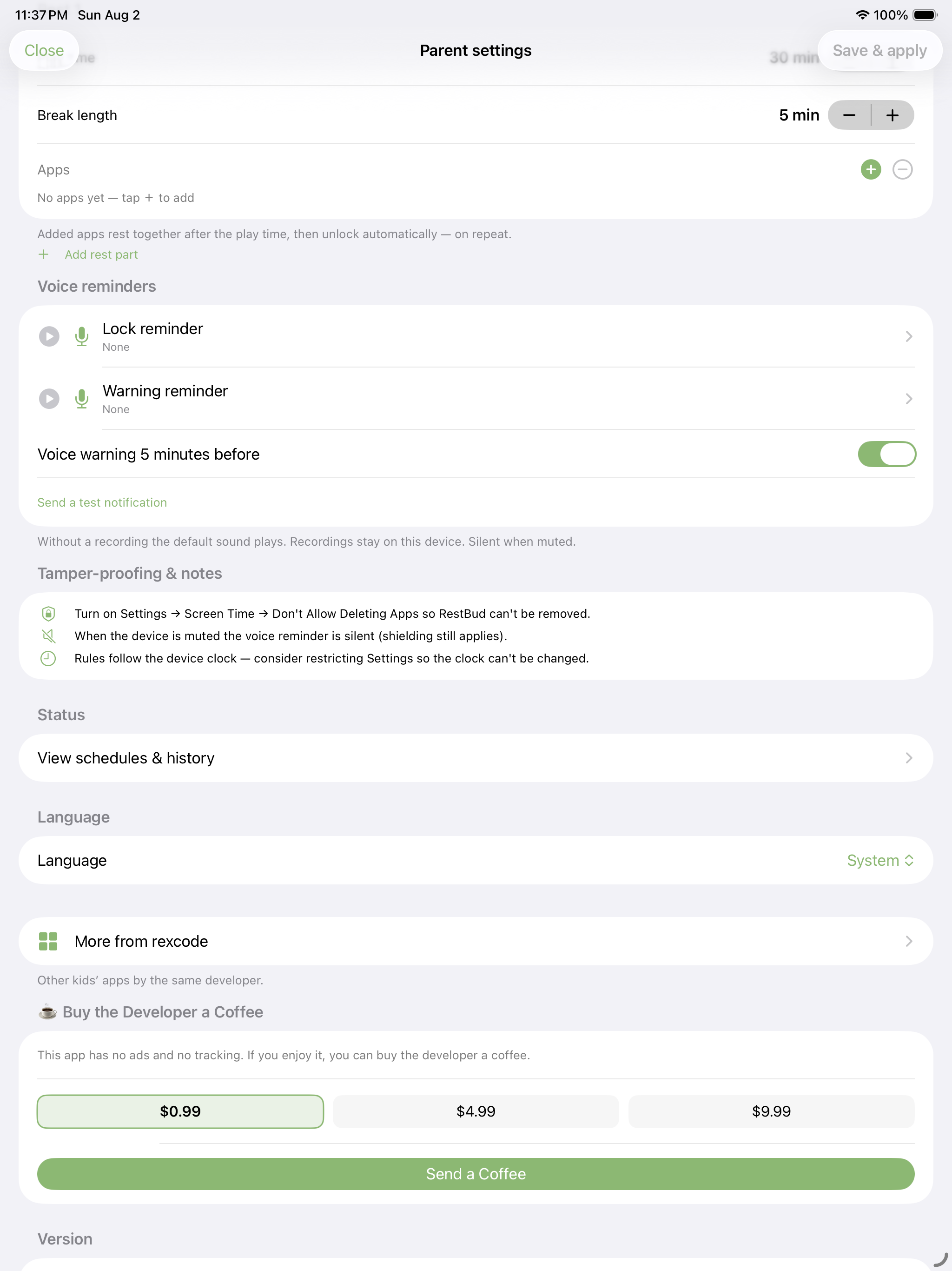 iPad 語音提醒與防拆說明 Voice reminders and tamper-proofing on iPad